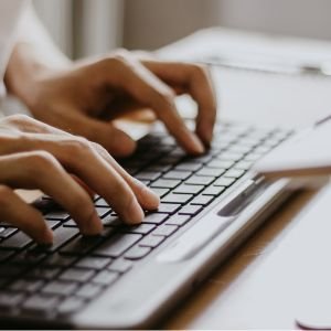typing on a keyboard